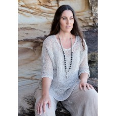 Beaded necklace with ivory cross - sustainable jewellery