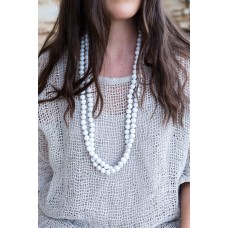 Beaded necklace  white - sustainable jewellery