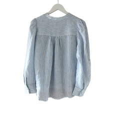 Linseed Designs linen shirt - Vera  - White/blue pin stripe
