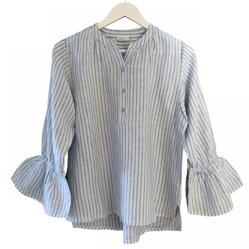 Linseed Designs Linen shirt - Sia in blue and white stripe