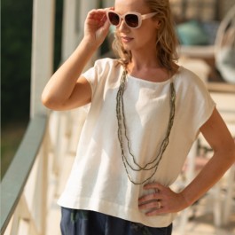 Linseed Designs Ava white linen crop top